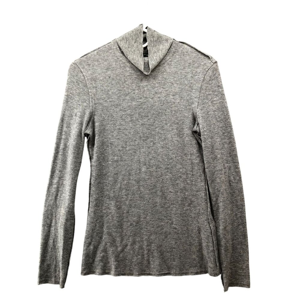 Zara Turtleneck Sweater Womens S Gray Exposed Seam Soft Knit Lightweight